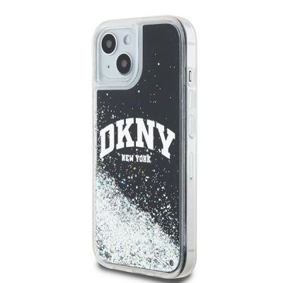 2. DKNY Liquid Glitter Big Logo Hülle für iPhone 15 / 14 / 13 - Schwarz