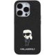 3. Karl Lagerfeld Glitzer-Ikonik-Logo-Metallhülle für iPhone 15 Pro Max – Schwarz