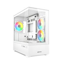 Sharkoon MK6 RGB Micro-ATX Computergehäuse, 1x Glas, Weiß