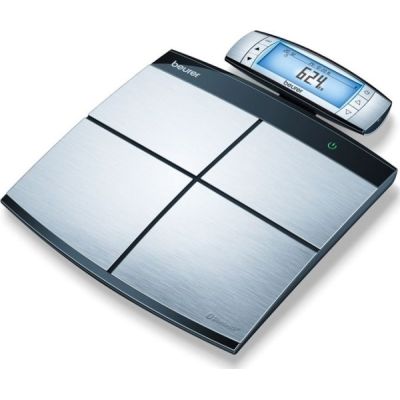 3. Beurer BF 105 Quadratische elektronische Personenwaage aus schwarzem Edelstahl