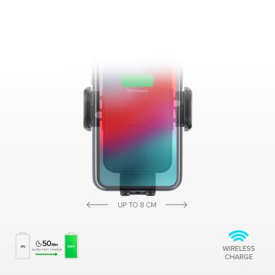 2. Smartphone-Halterung mit SBS TESUPWIR15WAUT kabellosem Ladegerät für Lüftungsschlitze – Schwarz