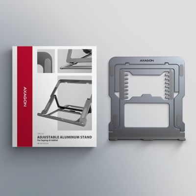 10. Axagon STND-LAG Laptop-Ständer, höhenverstellbar, faltbar, Aluminium Notebook- und Tablet-Ständer Grau 43,9 cm (17,3")