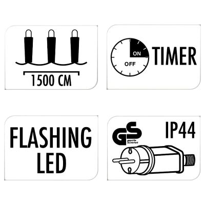 22. WEIHNACHTSLICHTER LICHTERKETTE 750 LED FLASH WARMWEISS