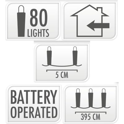 13. Batteriebetriebene Lichterkette mit 80 LEDs, kaltweiß