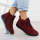 10. Damen-Ankle-Boots aus Wildleder in Burgunderrot, Modell Rieker Z0022-35