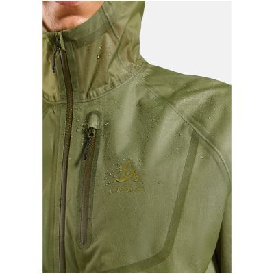 7. Herrenjacke ODLO Jacket ZEROWEIGHT DUAL DRY PK WATERPROOF grün