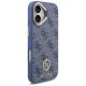 4. Guess 4G Strass Logo & Big Strap Metal Buttons MagSafe Case für iPhone 17 - Blau
