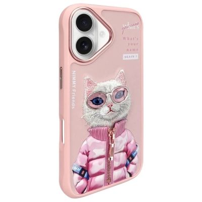 2. Nimmy Cool&Cute 2.0 Katzenhülle für iPhone 16 - Rosa