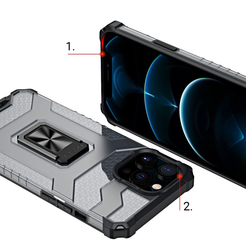 3. Crystal Ring Case robuste Kickstand TPU/PC Panzer Handyhülle Hard Case für iPhone 11 Pro blau