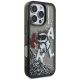 4. Karl Lagerfeld Liquid Glitter Choupette Logo Hülle für iPhone 16 Pro - Schwarz
