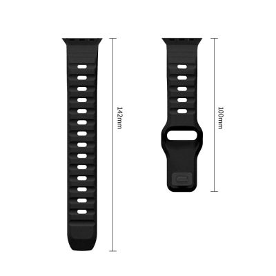 3. Tech-Protect Silikonarmband für Apple Watch 44 / 45 / 46 / 49 mm – Schwarz