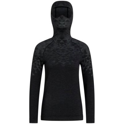 2. Damen-Thermoshirt mit langen Ärmeln und Sturmhaube Odlo KINSHIP PW 200, schwarz