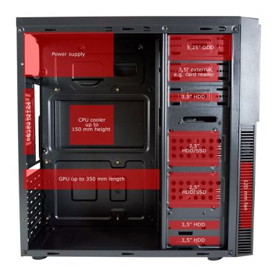 14. LC-Power LC-7041B-ON Computersicherungen & -halterungen Midi Tower Schwarz