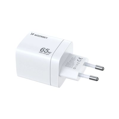 3. Wozinsky CGWCW 65W GaN Wandladegerät USB-A / 2 x USB-C - Weiß