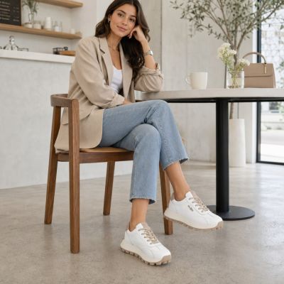 9. Leder-Plateau-Sneaker, weiß, Filippo DP7498