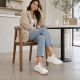 9. Leder-Plateau-Sneaker, weiß, Filippo DP7498