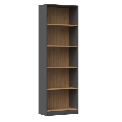 R60 Bücherregal 60x30xH182 Anthrazit/Handwerker
