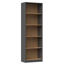 R60 Bücherregal 60x30xH182 Anthrazit/Handwerker