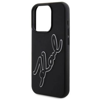 6. Karl Lagerfeld 3D Rubber Signature Case für iPhone 15 Pro - Schwarz