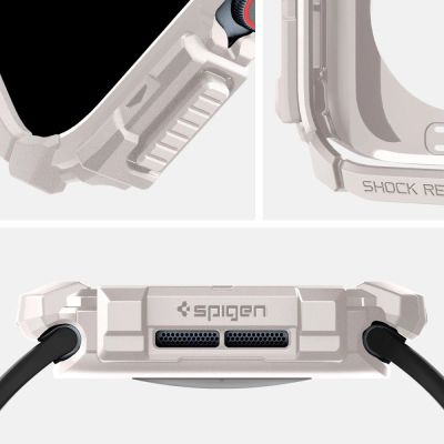 9. Spigen Rugged Armor Armband für Apple Watch 10 46 mm – Beige