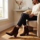 6. Damen-Lederstiefeletten, gefüttert, braune Cowboystiefel, Big Star SS274473