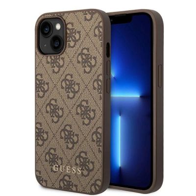 Guess GUHCP15MG4GFBR iPhone 15 Plus 6,7" braun/braune Hartschale 4G Metall Gold Logo
