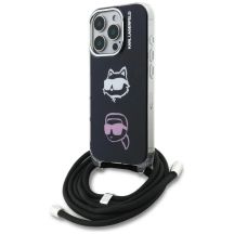 Karl Lagerfeld IML Crossbody Karl&Choupette Head Case für iPhone 16 Pro Max - Schwarz