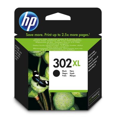 2. HP Schwarze Tintenpatrone HP 302XL, HP302XL=F6U68AE, 480 Seiten, 8,5 ml