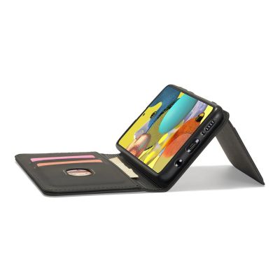 9. Magnetkartenhülle Hülle für Samsung Galaxy A12 5G Tasche Geldbörse Kartenhalter Schwarz