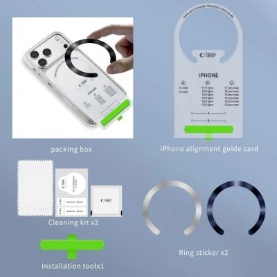 8. Tech-Protect MMP-210 MagSafe 2er-Pack Magnetringe – Silber/Marineblau