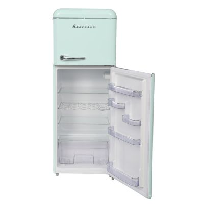 4. Ravanson LKK-210RM Retro-Kühlschrank 545 x 585 x 1470 mm | 160 l | Energieeffizienzklasse E | Mint