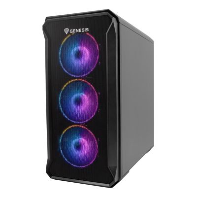 44. NATEC Genesis Irid 503 ARGB NPC-1559 Gehäuse (Micro-ATX, Mini-ITX; Schwarz)