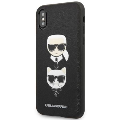 2. Karl Lagerfeld Saffiano Karl&Choupette Head Case für iPhone XS Max – Schwarz