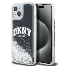 DKNY Liquid Glitter Big Logo iPhone 14/15/13 Hülle - Schwarz