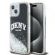 DKNY Liquid Glitter Big Logo iPhone 14/15/13 Hülle - Schwarz