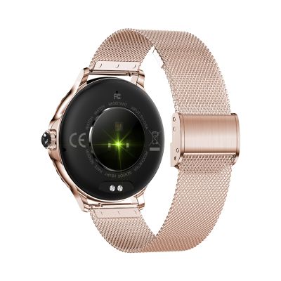 8. VELTORI VT320-1 Damen-Smartwatch, Goldarmband + rosa Silikonarmband