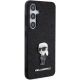 4. Karl Lagerfeld Fixed Glitter Ikonik Logo Metal Pin Hülle für Samsung Galaxy S24+ – Schwarz