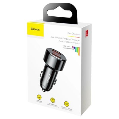 18. Baseus Magic Series Dual QC - Quick Charge 3.0 2x USB 45W 6A Autoladegerät schwarz (CCMLC20A-01)