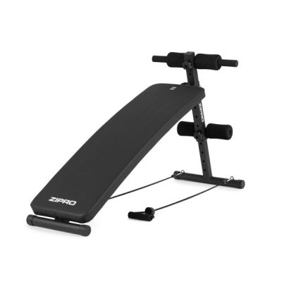 ZIPRO SLANT Flache Trainingsbank mit verstellbarer Rückenlehne, Fitnessstudio/Heimstudio, Schwarz