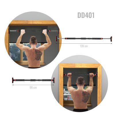 5. HMS DD401 Klimmzugstange mit Wasserwaage, Breite 98-133 cm