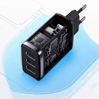 12. Baseus Compact Ladegerät 3x USB 17W schwarz (CCXJ020101)