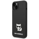 2. Karl Lagerfeld Silikon-Schutzhülle „Choupette“ für iPhone 13 / 14 / 15 – Schwarz