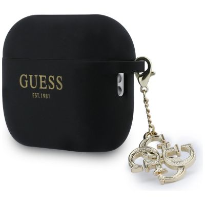 3. Guess Silikon-4G-Charm-Hülle für AirPods Pro 3 – Schwarz