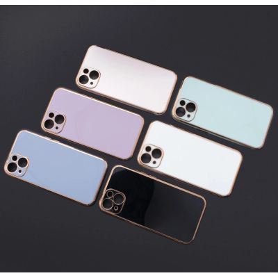 9. Lighting Color Case für Samsung Galaxy A12 5G Goldrahmen Gel Cover blau