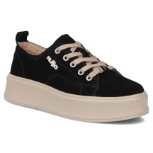 Schwarze Leder-Plateau-Sneaker Filippo DP6122