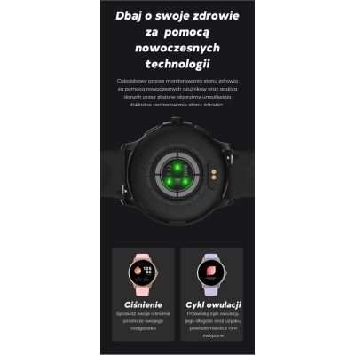 20. GRAVITY GT12-1 Damen-Smartwatch mit schwarzem Silikonarmband und schwarzem Armband