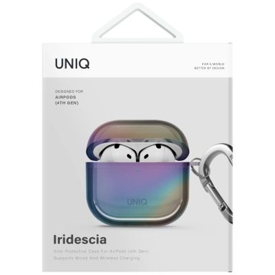 4. Uniq Iridescia AirPods 4 Hängeetui – Holo Multicolor
