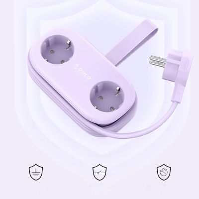 3. Orico AP3 65W GaN 6-in-1 Steckdosenleiste (2x Netzanschluss + 2x USB-A + 2x USB-C) – Lila