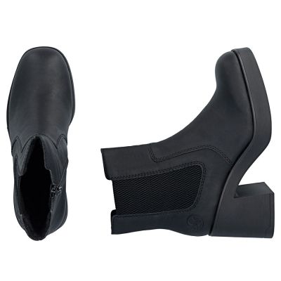 12. Damen-Chelsea-Boots mit Blockabsatz, gefüttert, schwarz, Rieker 58081-00