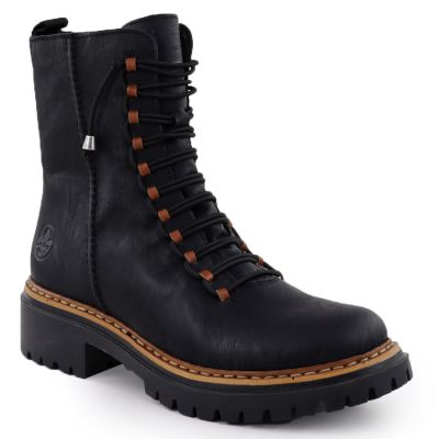 Damen-Winterstiefel im Worker-Stil, schwarz, Rieker 72653-00